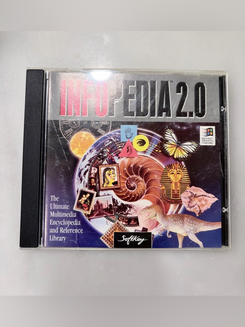 Infopedia 2.0 CD-ROM 1995 SoftKey Multimedia Encyclopedia for Windows 95/98